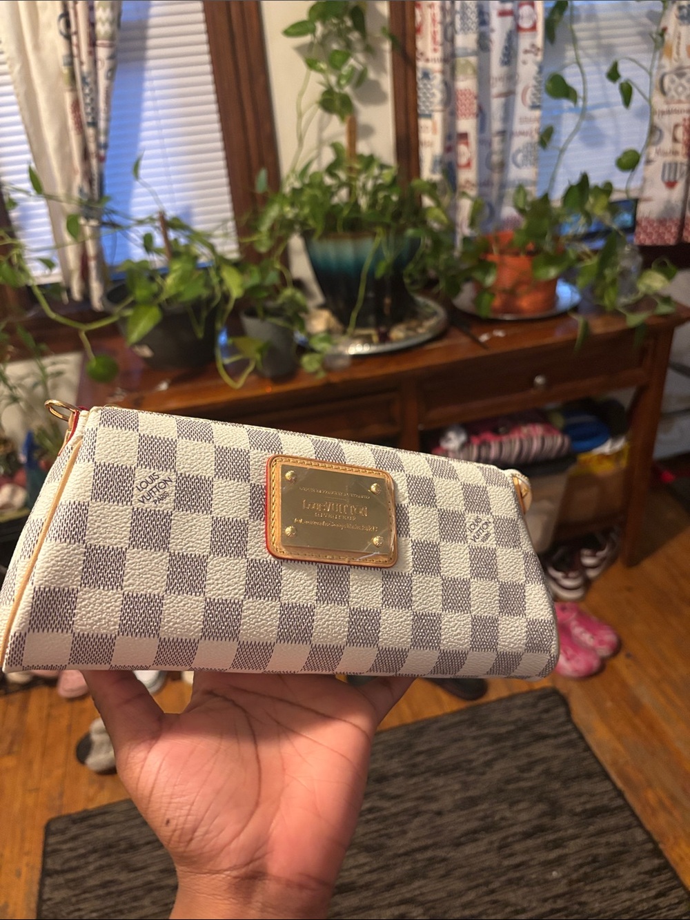 Louis Vuitton Damier Azur Canvas Clutch Purse